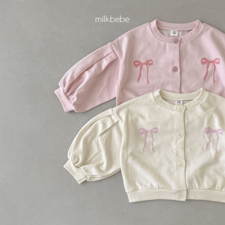 Milk Bebe - Korean Children Fashion - #kidsstore - Ribbon Top Bottom Set - 2