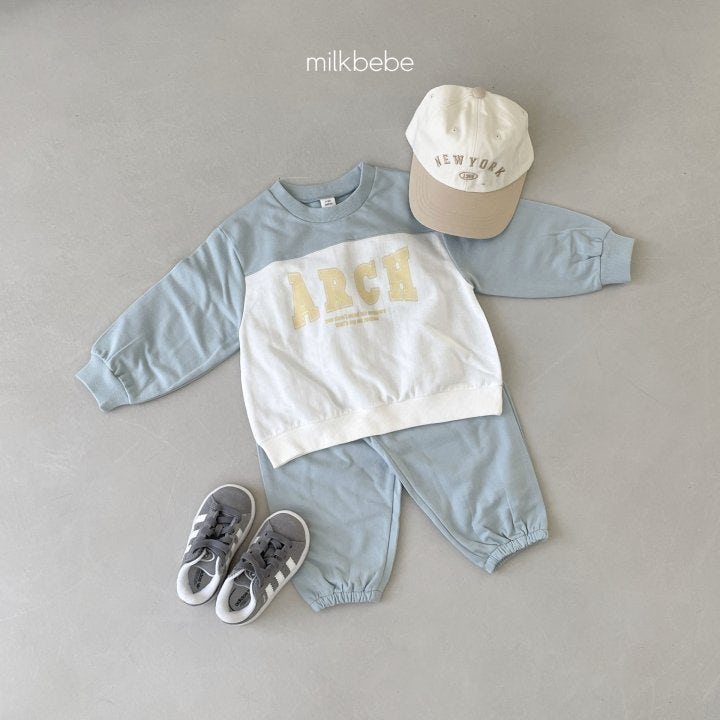 Milk Bebe - Korean Children Fashion - #kidzfashiontrend - Arch Top Bottom Set - 5