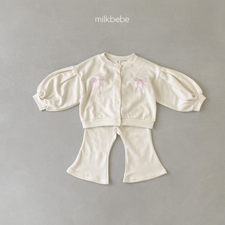 Milk Bebe - Korean Children Fashion - #kidzfashiontrend - Ribbon Top Bottom Set - 3