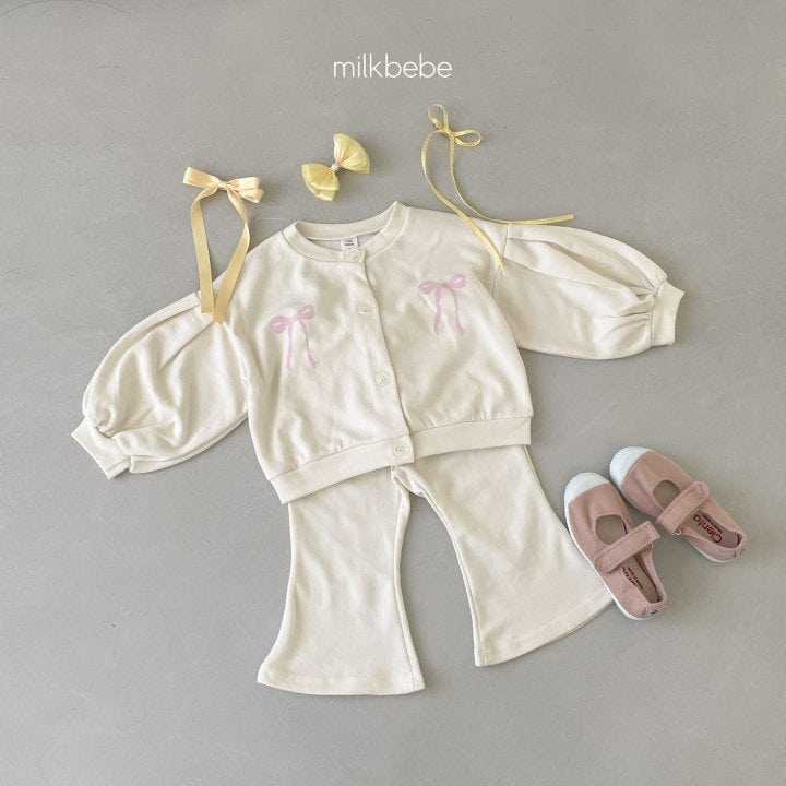 Milk Bebe - Korean Children Fashion - #littlefashionista - Ribbon Top Bottom Set - 5