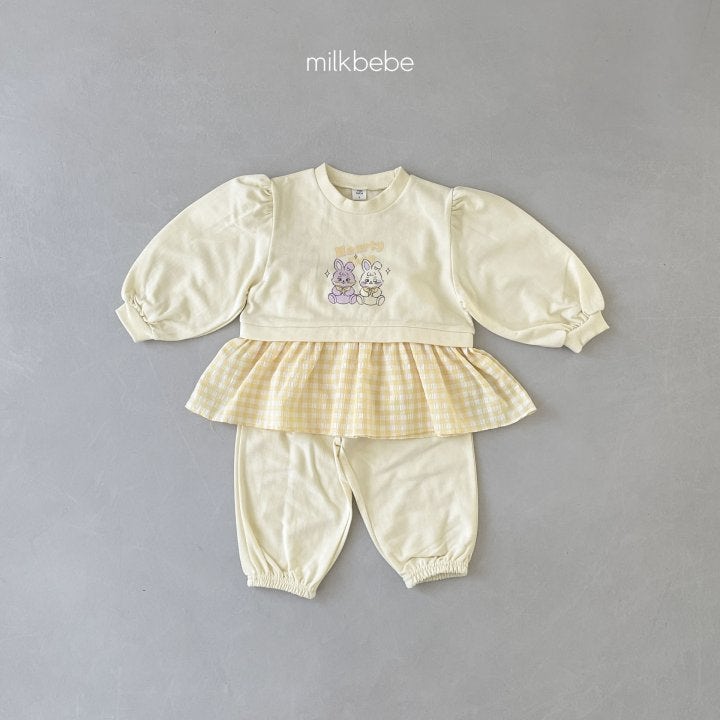 Milk Bebe - Korean Children Fashion - #magicofchildhood - Sister Bunny Top Bottom Set - 7