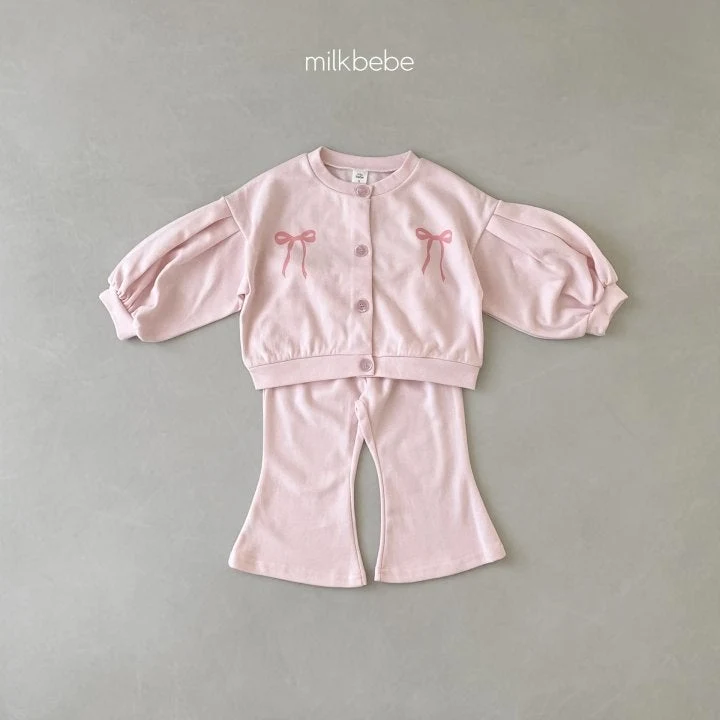 Milk Bebe - Korean Children Fashion - #minifashionista - Ribbon Top Bottom Set - 7