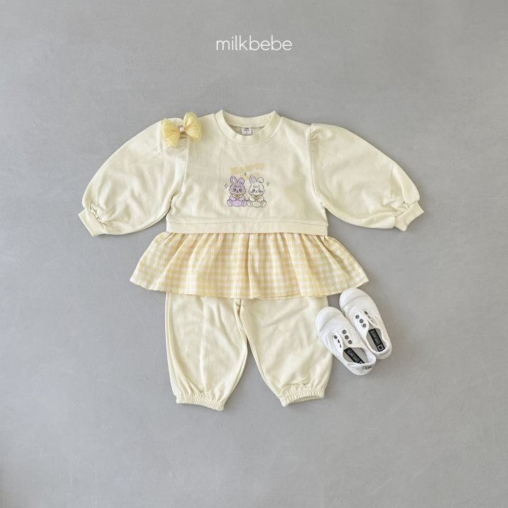 Milk Bebe - Korean Children Fashion - #prettylittlegirls - Sister Bunny Top Bottom Set - 9