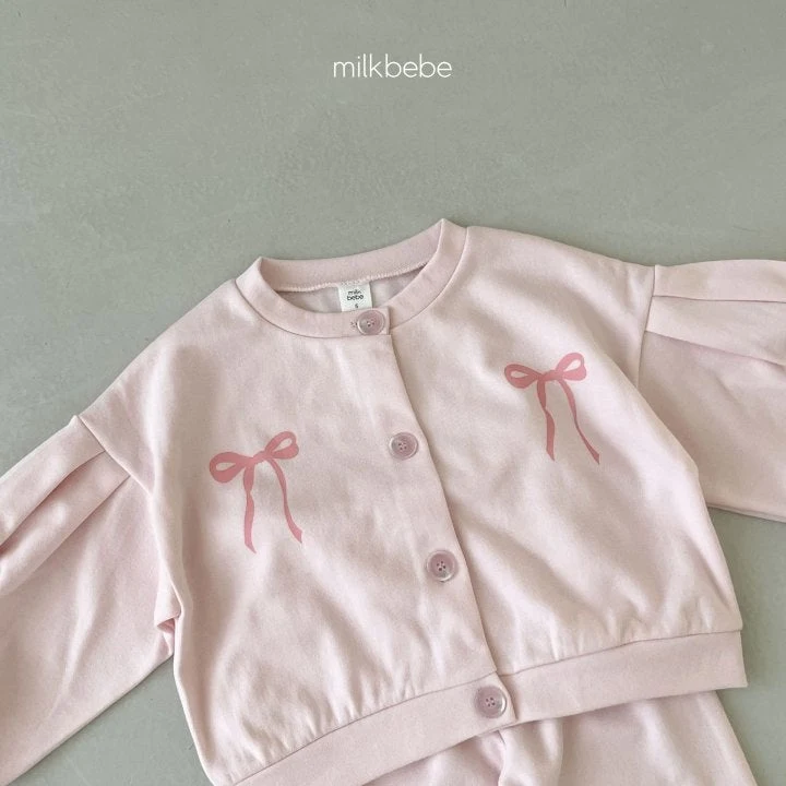 Milk Bebe - Korean Children Fashion - #prettylittlegirls - Ribbon Top Bottom Set - 8