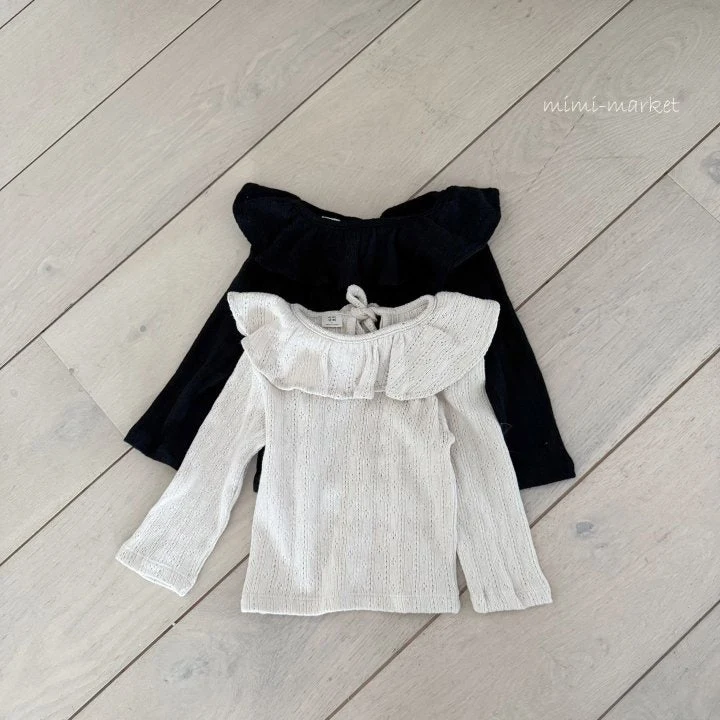 Mimi Market - Korean Baby Fashion - #babyclothing - Eyelet Fril Tee - 6