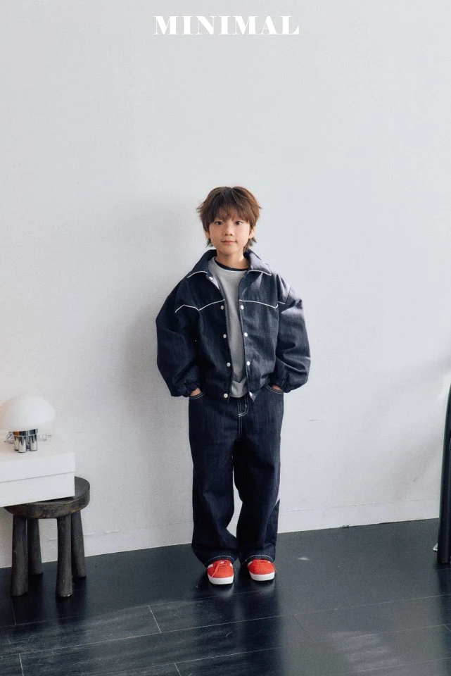 Minimal - Korean Children Fashion - #childofig - Non-fade Denim Piping Jumper - 11