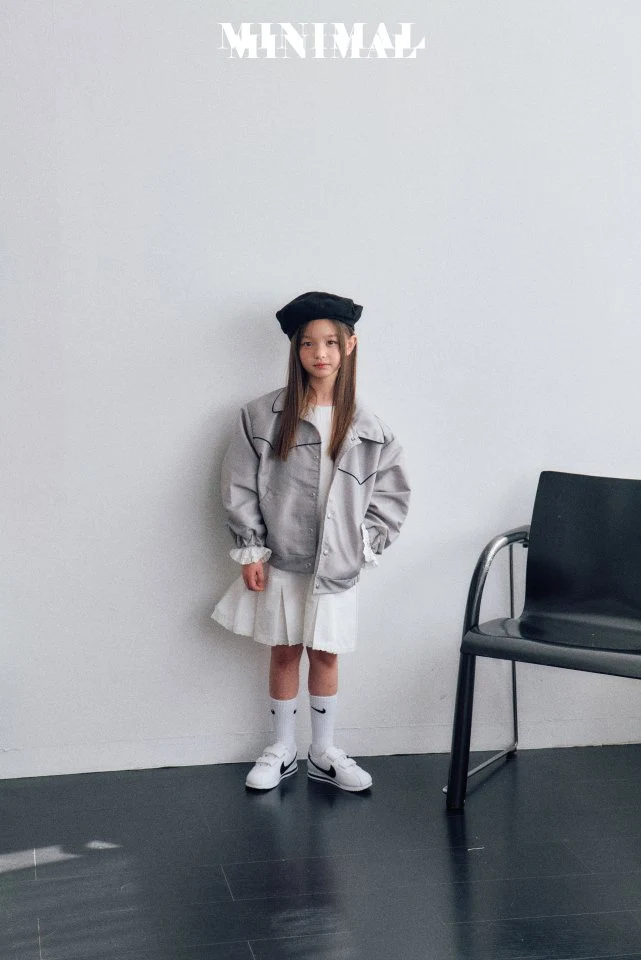 Minimal - Korean Children Fashion - #discoveringself - Silver Piping Jumper - 4