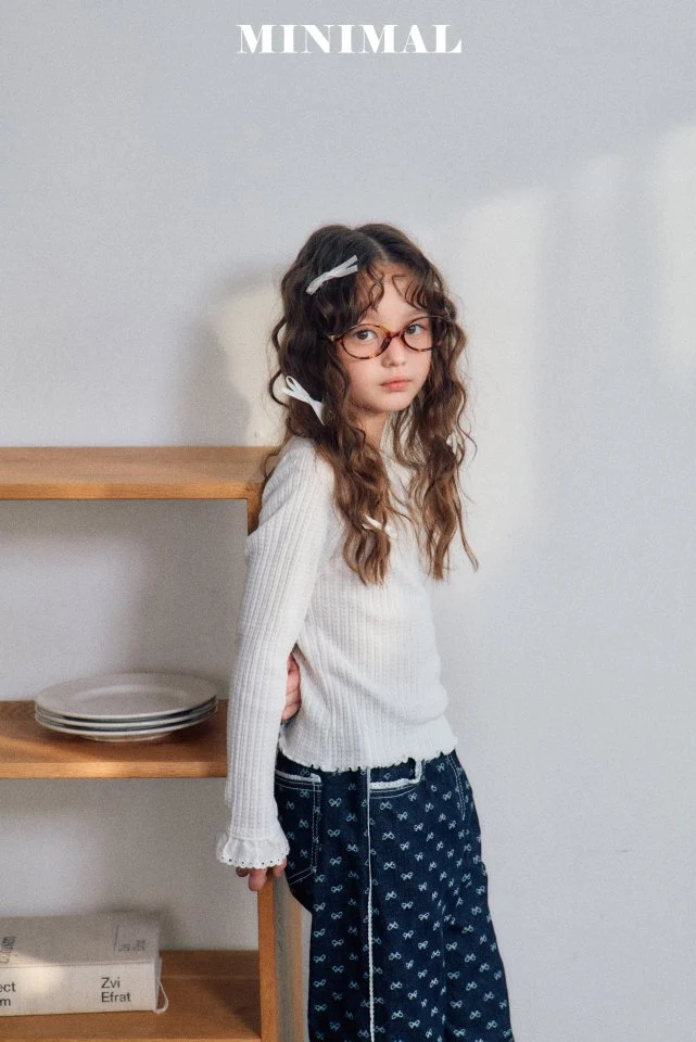 Minimal - Korean Children Fashion - #littlefashionista - Lace Waffle Tee - 7