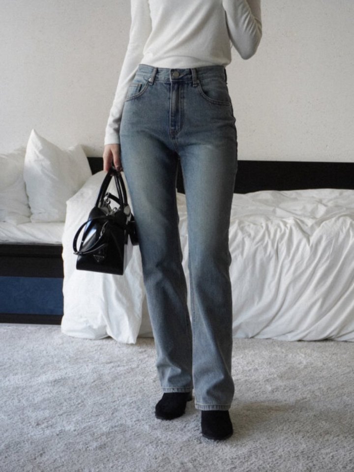 Moani - Korean Women Fashion - #momslook - Semi Pleared Denim Pants - 8