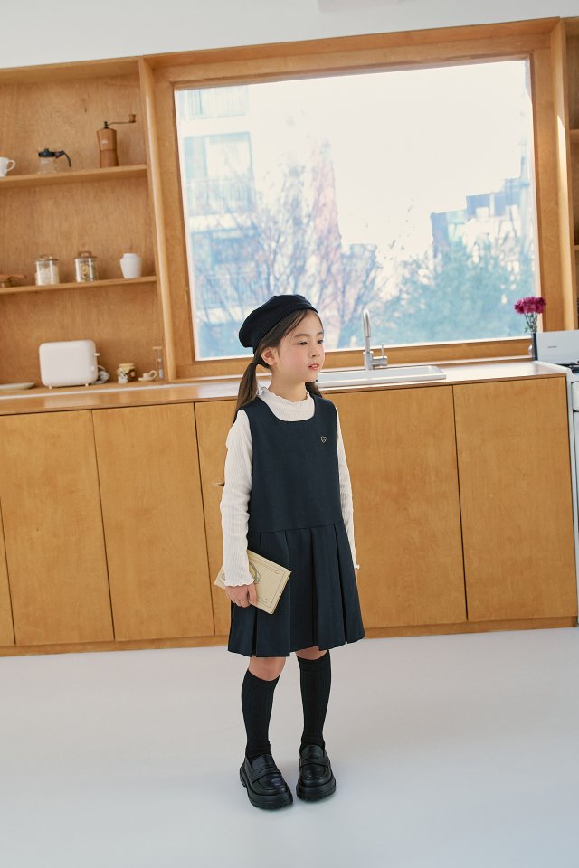 Momo Ann - Korean Children Fashion - #Kfashion4kids - Pleated One-piece