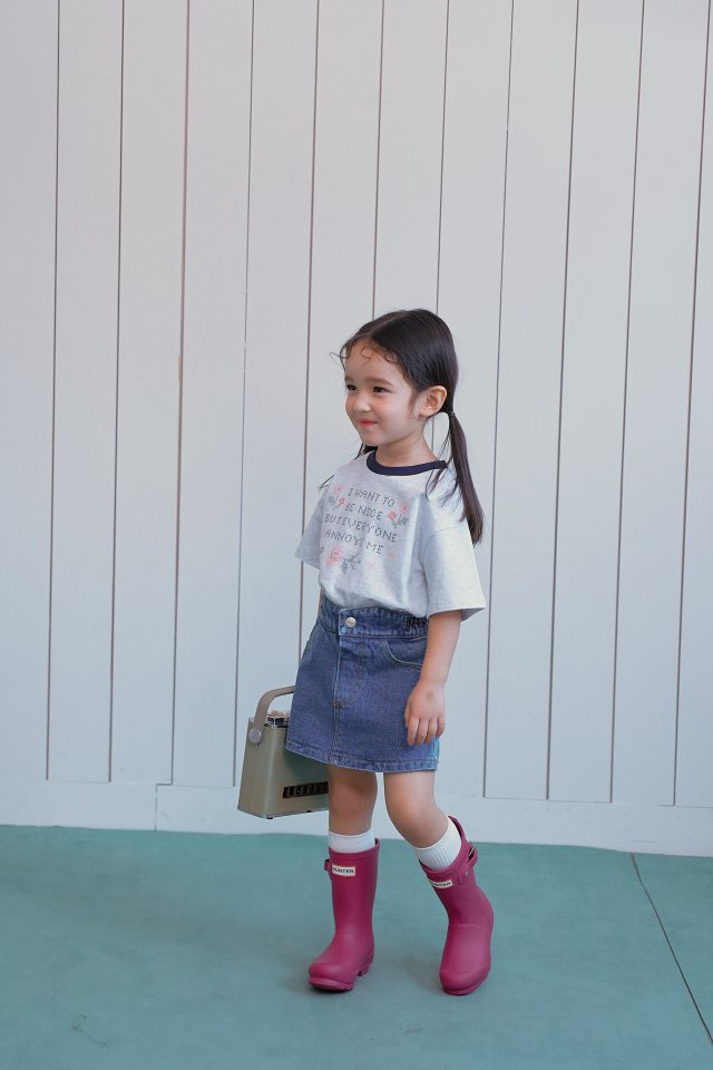 Momo Ann - Korean Children Fashion - #fashionkids - Cloud Denim Skirt Pants