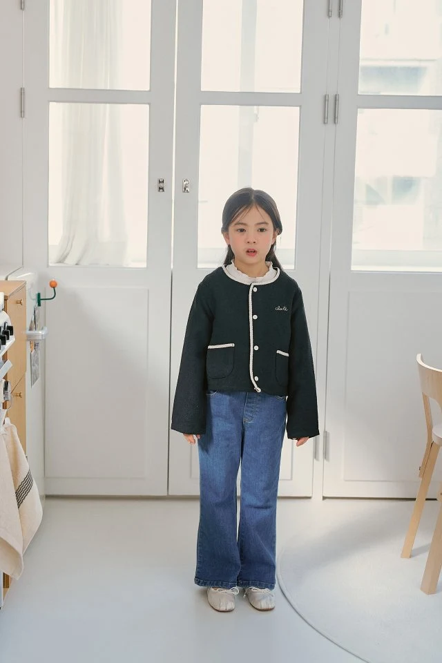 Momo Ann - Korean Children Fashion - #kidsshorts - Label Denim Bootcut Pants - 5