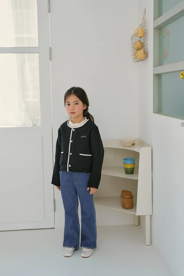 Momo Ann - Korean Children Fashion - #kidzfashiontrend - Label Denim Bootcut Pants - 7