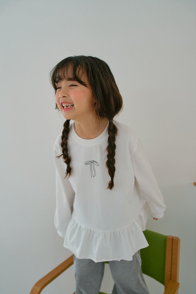 Momo Ann - Korean Children Fashion - #magicofchildhood - Frill Long Tee - 2