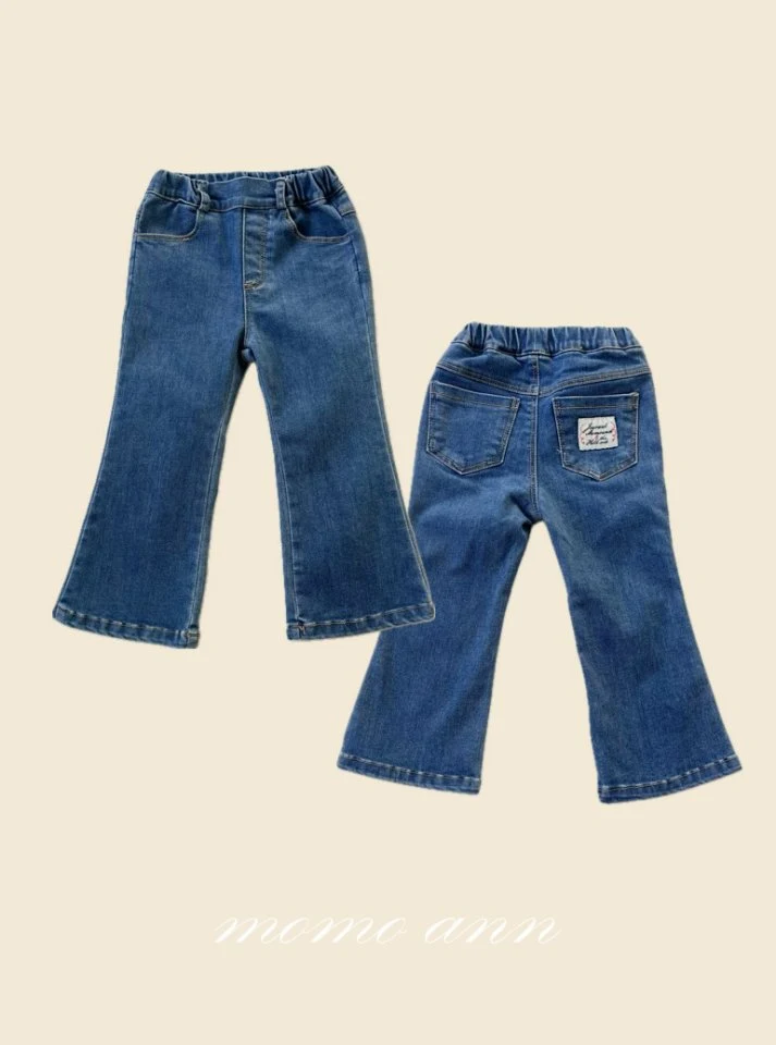 Momo Ann - Korean Children Fashion - #magicofchildhood - Label Denim Bootcut Pants - 10