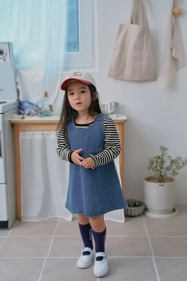 Momo Ann - Korean Children Fashion - #prettylittlegirls - Blue Sleeveless One-piece