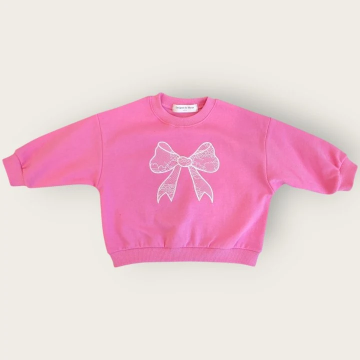 Moran - Korean Baby Fashion - #babyfever - Ribbon Sweatshirts - 3