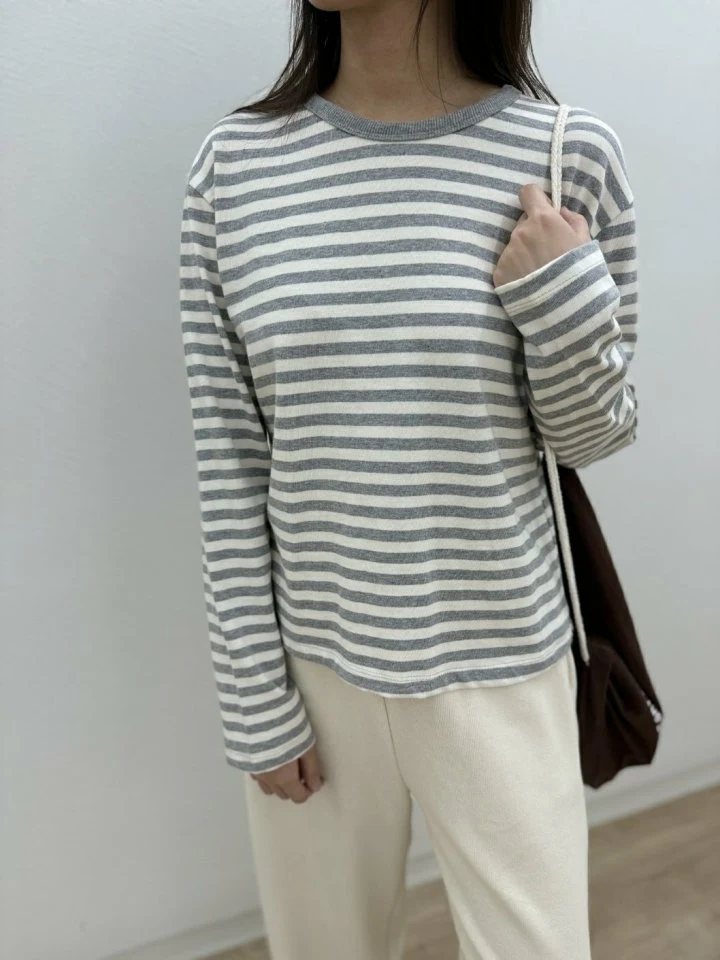 Most - Korean Women Fashion - #womensfashion - Dint Stripe Tee - 4