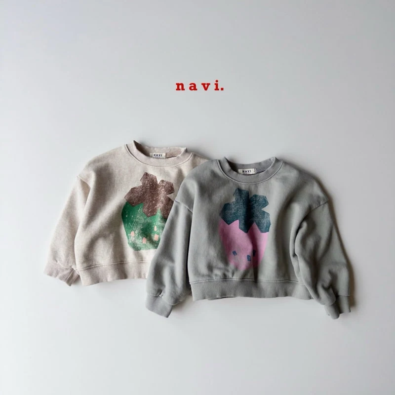 Navi - Korean Children Fashion - #childrensboutique - Strawberry Crop Sweatshirts - 12