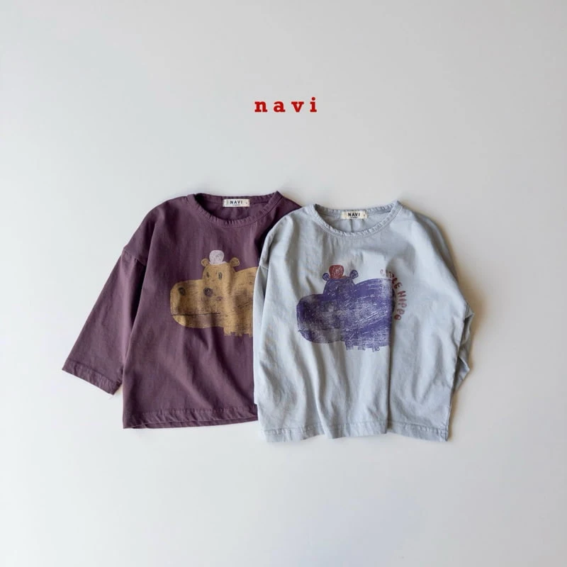 Navi - Korean Children Fashion - #prettylittlegirls - Hippo Tee - 12