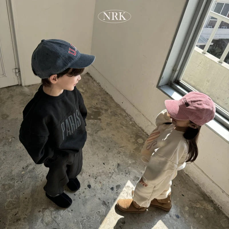 Nrk - Korean Children Fashion - #Kfashion4kids - Fleece Paris Top Bottom Set - 6