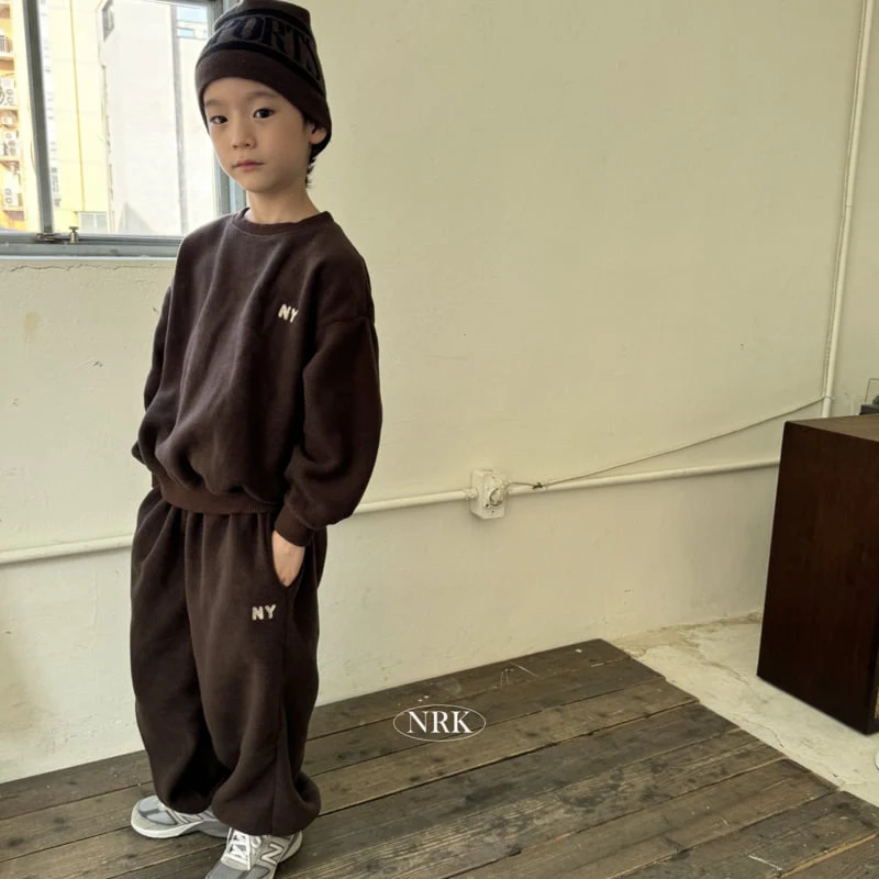 Nrk - Korean Children Fashion - #Kfashion4kids - Fleece Top Bottom Set - 12