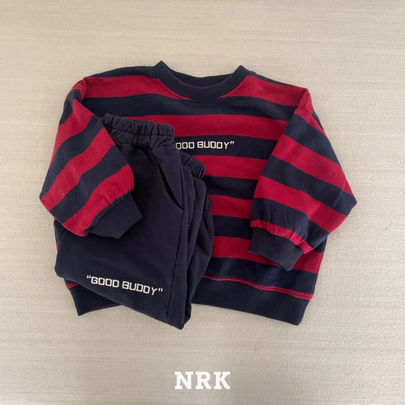 Nrk - Korean Children Fashion - #designkidswear - Buddy Stripe Top Bottom Set - 3