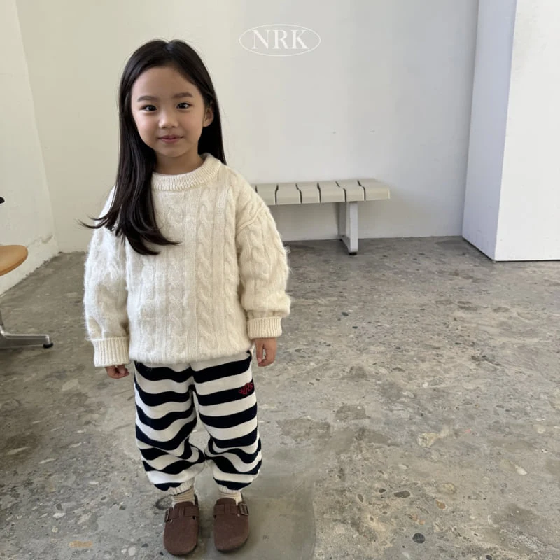 Nrk - Korean Children Fashion - #kidsstore - Brain Stripe Fleece Jogger Pants - 3