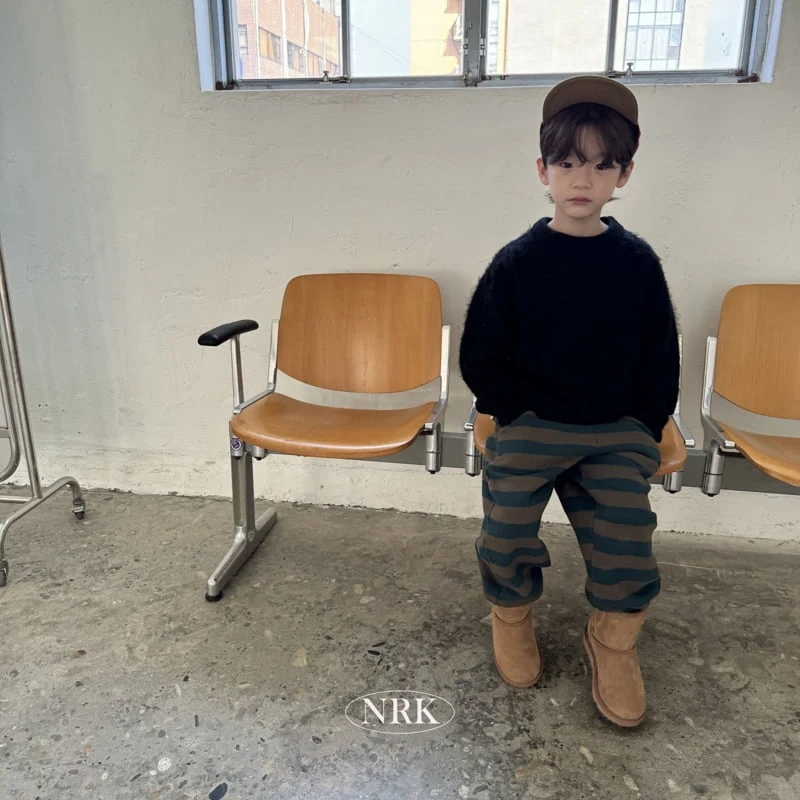 Nrk - Korean Children Fashion - #minifashionista - Brain Stripe Fleece Jogger Pants - 8