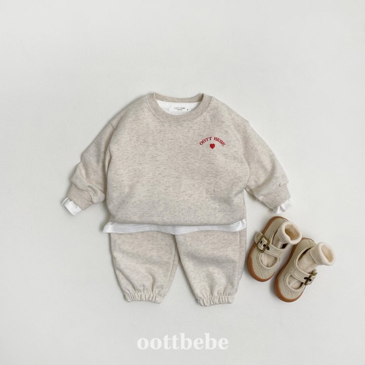 Oott Bebe - Korean Baby Fashion - #onlinebabyshop - Love Bebe Top Bottom Set - 4