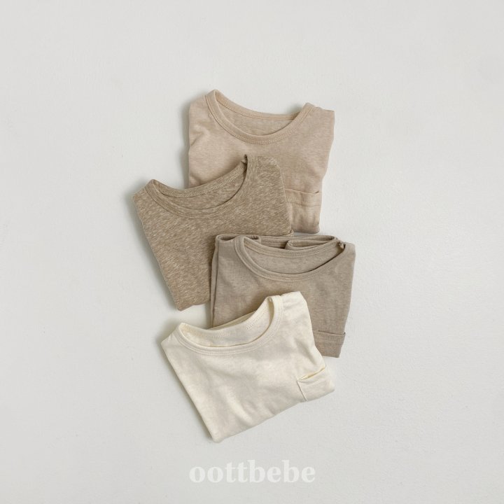 Oott Bebe - Korean Baby Fashion - #babyboutiqueclothing - Natural Pocket Tee - 8