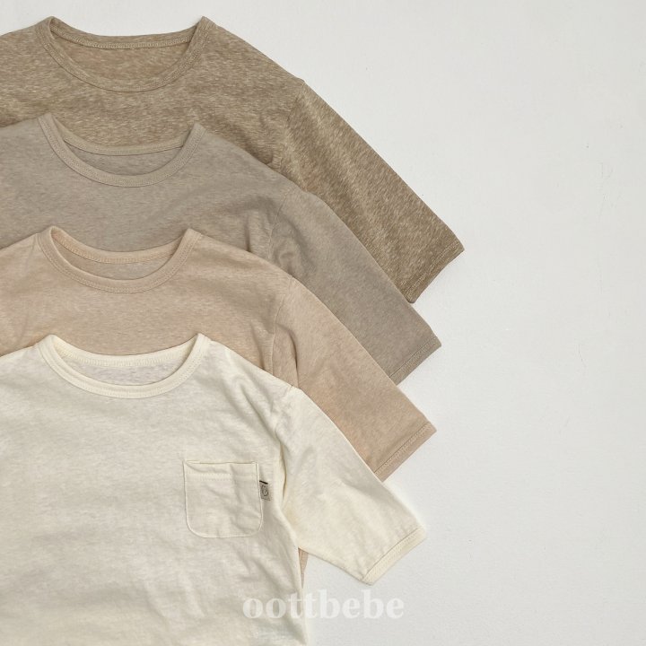 Oott Bebe - Korean Baby Fashion - #babyfashion - Natural Pocket Tee - 10