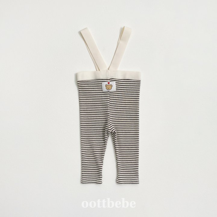 Oott Bebe - Korean Baby Fashion - #babyoninstagram - Bebe Ribbed Suspenders Leggings - 9