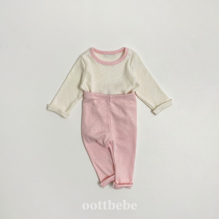 Oott Bebe - Korean Baby Fashion - #babylifestyle - Ribbed Slush Easywear - 4