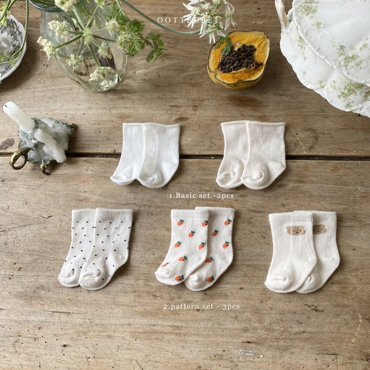 Oott Bebe - Korean Baby Fashion - #babyoninstagram - Newborn Pattern Sock (set of 3) - 12