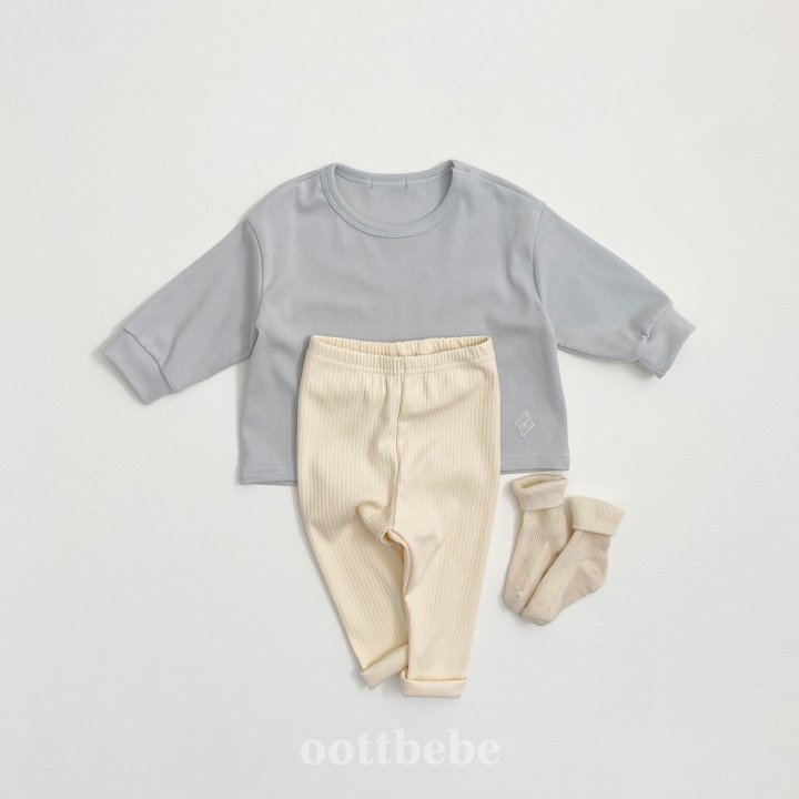 Oott Bebe - Korean Baby Fashion - #babyootd - Pure Ribbed Leggings - 2