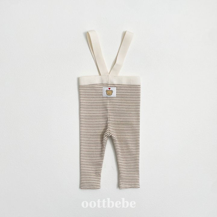 Oott Bebe - Korean Baby Fashion - #babyootd - Bebe Ribbed Suspenders Leggings - 10