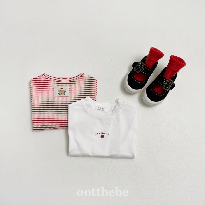 Oott Bebe - Korean Baby Fashion - #babyootd - Bebe Love Tee (set of 2) - 9