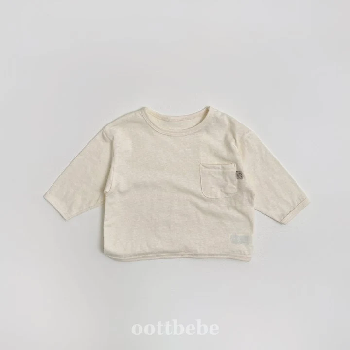 Oott Bebe - Korean Baby Fashion - #babyoutfit - Natural Pocket Tee