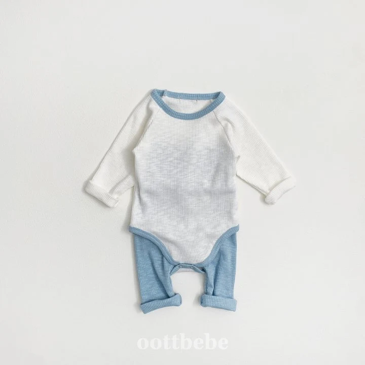 Oott Bebe - Korean Baby Fashion - #babyoutfit - Ribbed Slush Suit Set (set of 2) - 7