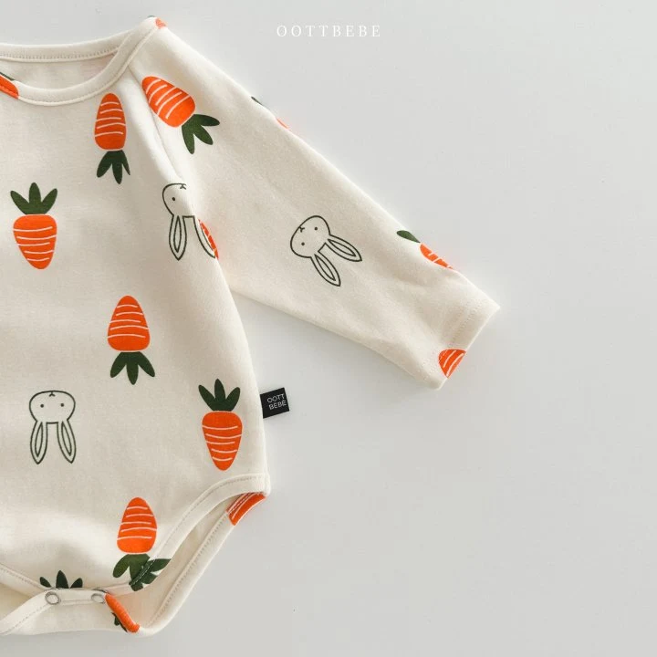 Oott Bebe - Korean Baby Fashion - #babyoutfit - Vegetable Long Sleeves Suit Set - 8