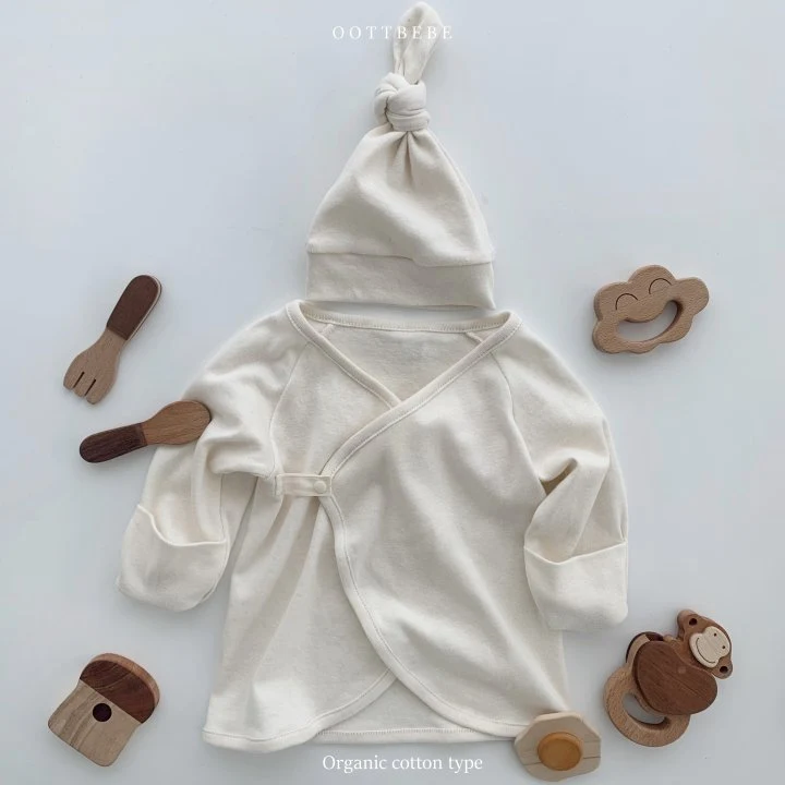 Oott Bebe - Korean Baby Fashion - #babyoutfit - Organic Newborn Cotton Jeogori Bonnet Set - 7