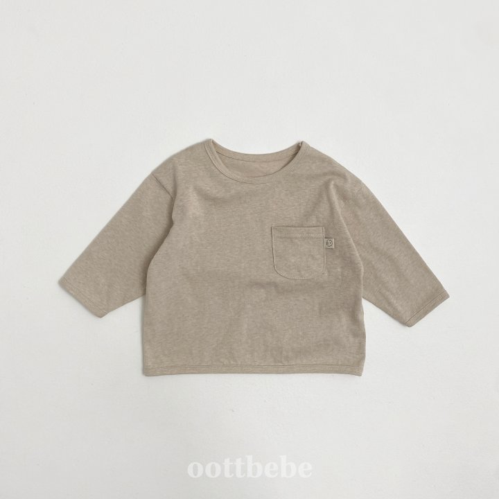 Oott Bebe - Korean Baby Fashion - #babywear - Natural Pocket Tee - 3