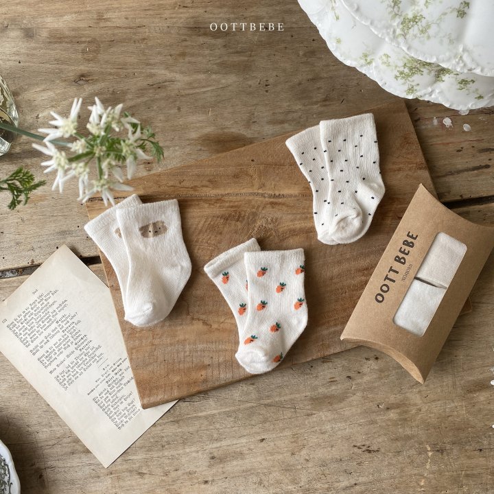 Oott Bebe - Korean Baby Fashion - #babywear - Newborn Pattern Sock (set of 3)