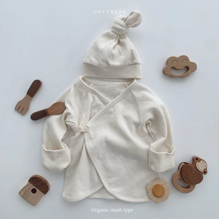 Oott Bebe - Korean Baby Fashion - #babywear - Organic Newborn Cotton Jeogori Bonnet Set - 8