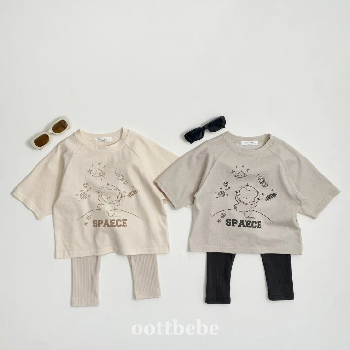 Oott Bebe - Korean Baby Fashion - #onlinebabyshop - Kids Pigment Single Space Tee - 10