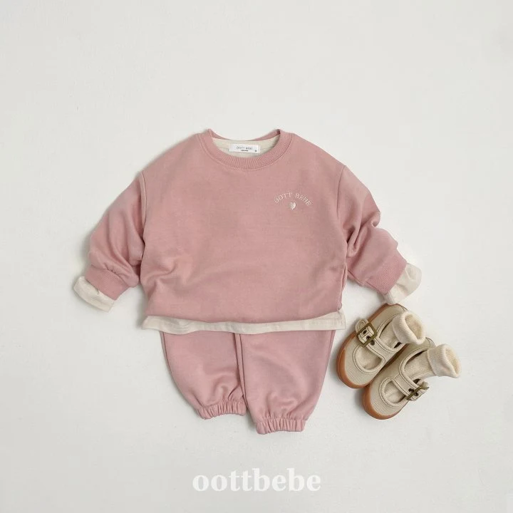 Oott Bebe - Korean Baby Fashion - #onlinebabyshop - Love Bebe Top Bottom Set - 3