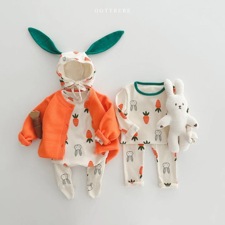 Oott Bebe - Korean Baby Fashion - #onlinebabyshop - Vegetable Long Sleeves Suit Set - 11