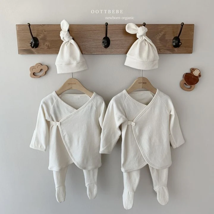 Oott Bebe - Korean Baby Fashion - #onlinebabyshop - Organic Newborn Cotton Jeogori Bonnet Set - 10