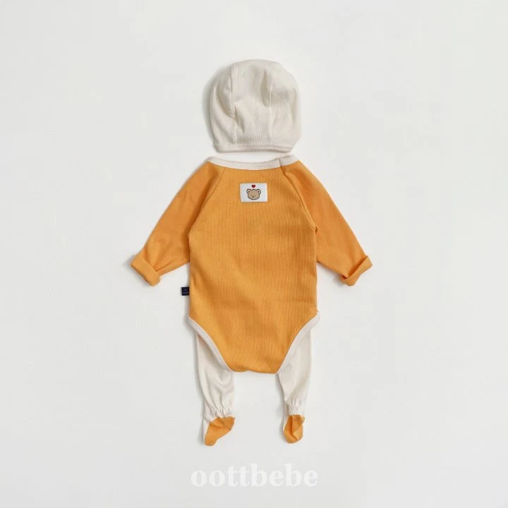 Oott Bebe - Korean Baby Fashion - #smilingbaby - TOY Ribbed Suit (set of 3) - 10